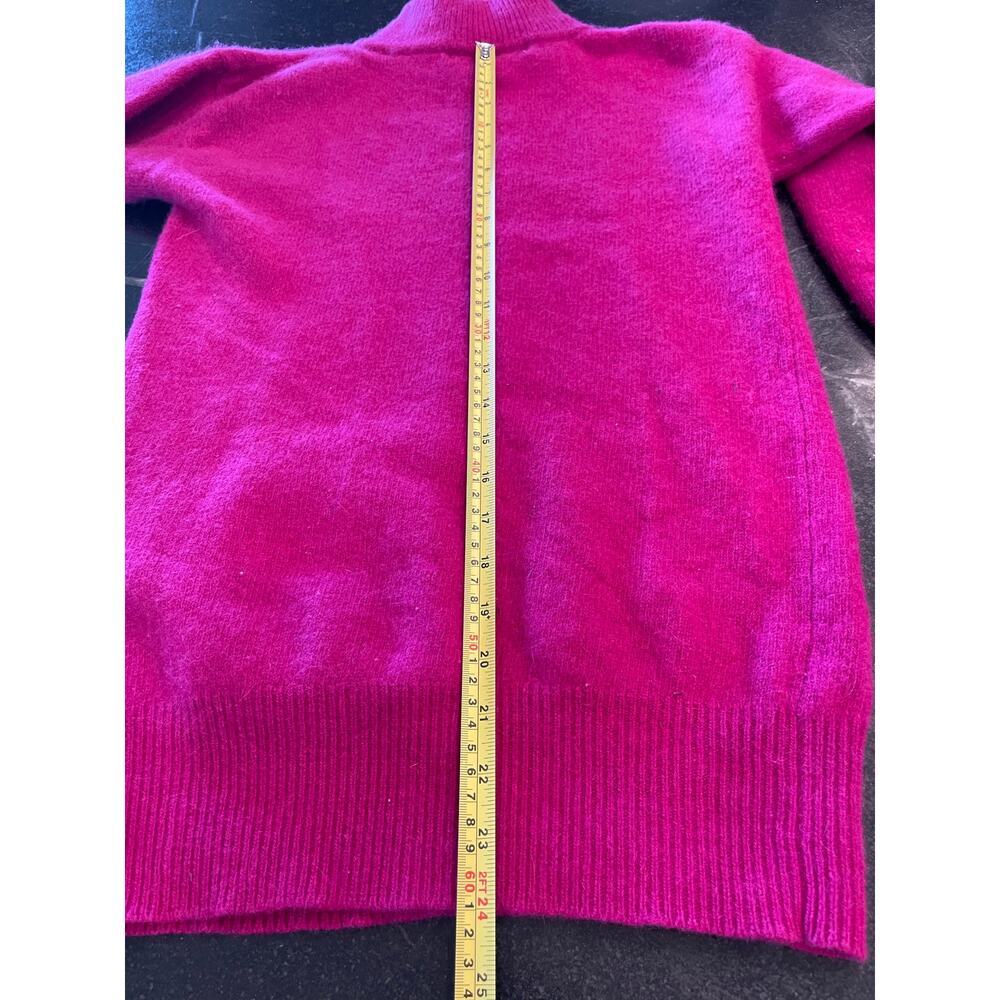 The Limited Hot Pink Fuschia Mockneck Lambswool and Angora Tunic sweater Small - Picture 7 of 11